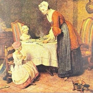 Jean Siméon Chardin Le Bénédicité Original Vintage Fine Art Print 1930’s Antique